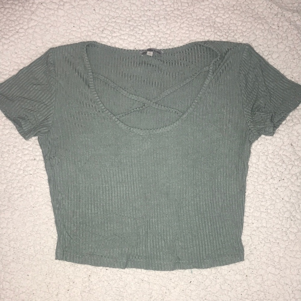 stappy teal crop top